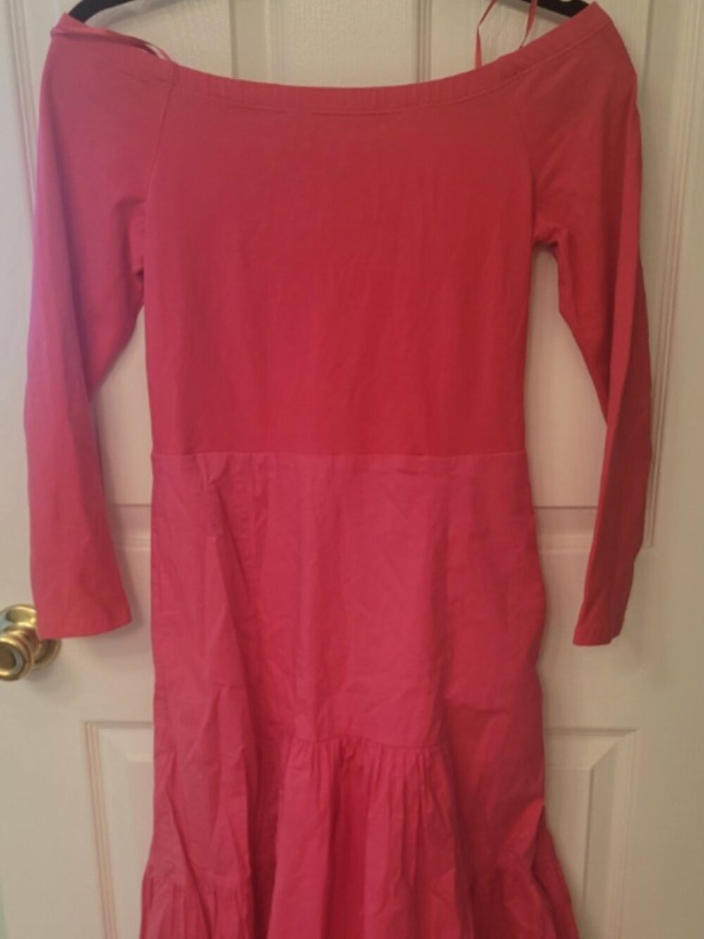 Tuckernuck x Cameran Eubanks Wimberly Off Shoulder Midi Dress Coral Pink Mixed M